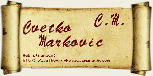 Cvetko Marković vizit kartica